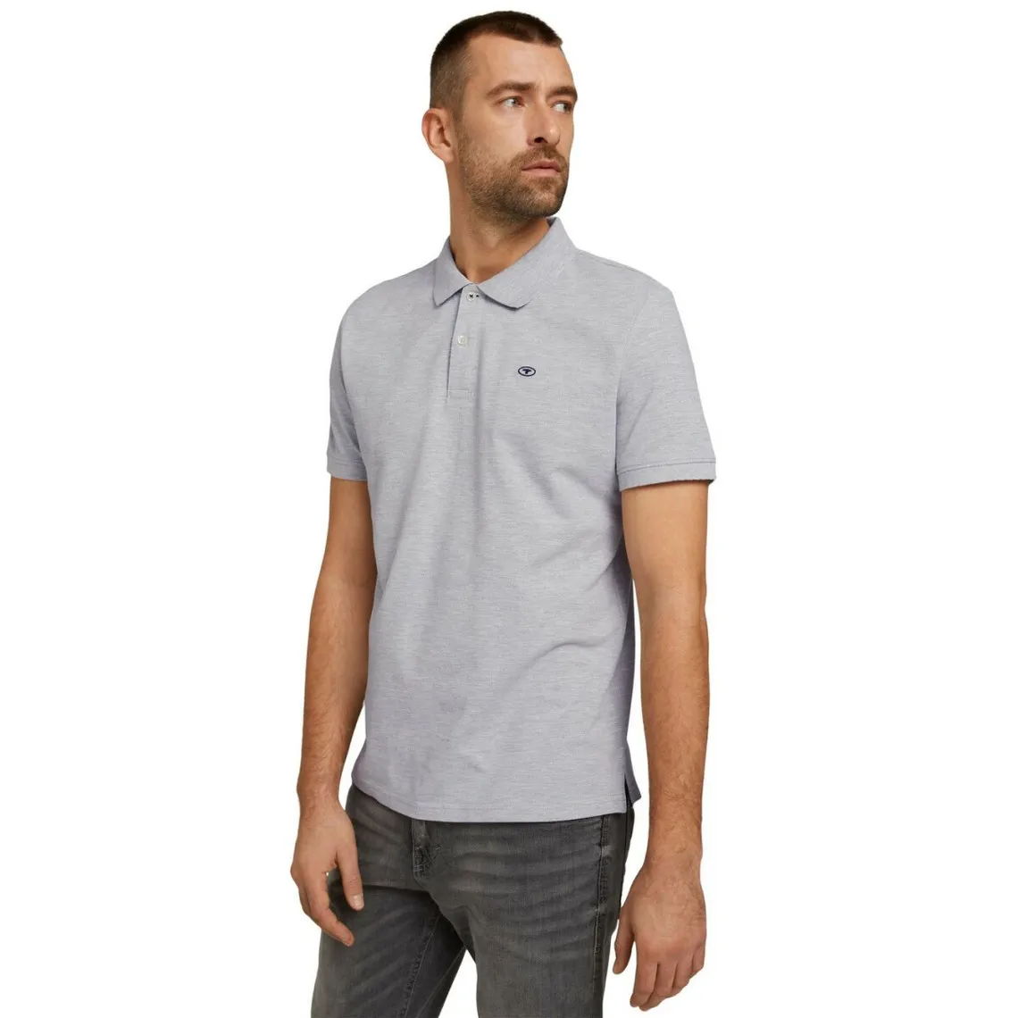 Polo homme gris clair en coton Tom Tailor - T-shirt / Polo Homme sur MenCorner