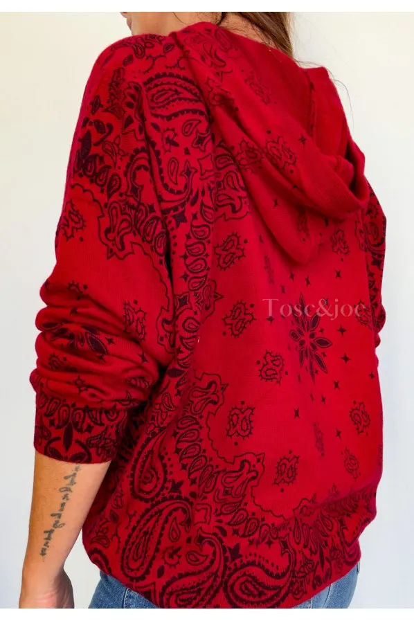 Pull Laine Norman Rouge