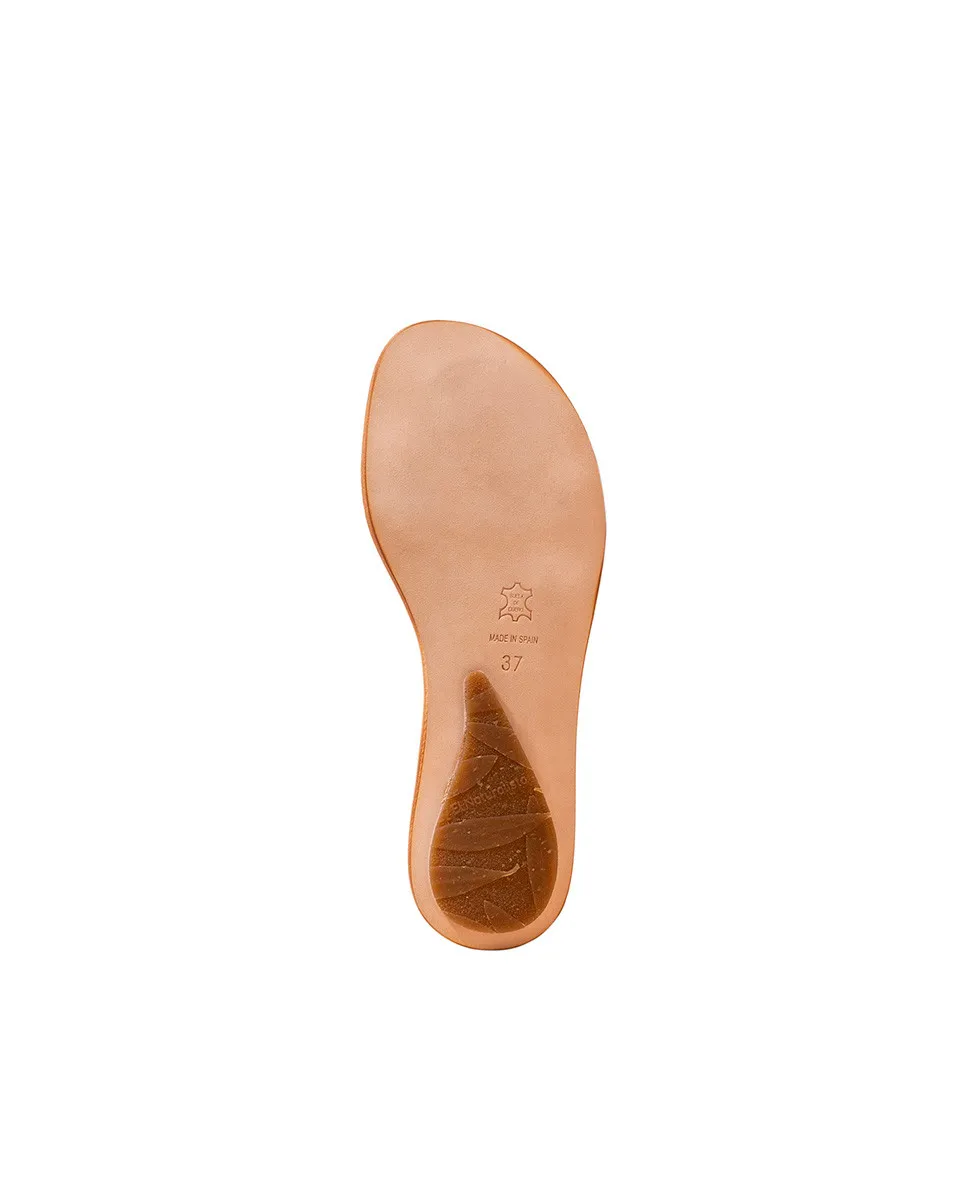 Sandales confortables plates type tongs en cuir - Rose
