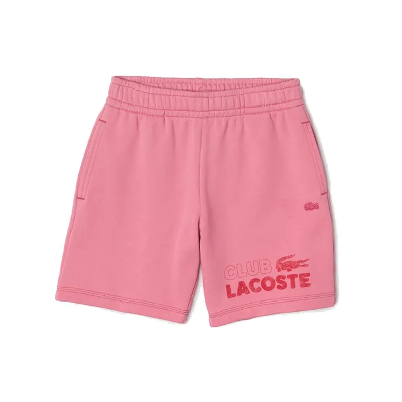 SHORT ENFANT LACOSTE AVEC MARQUAGE ROSE