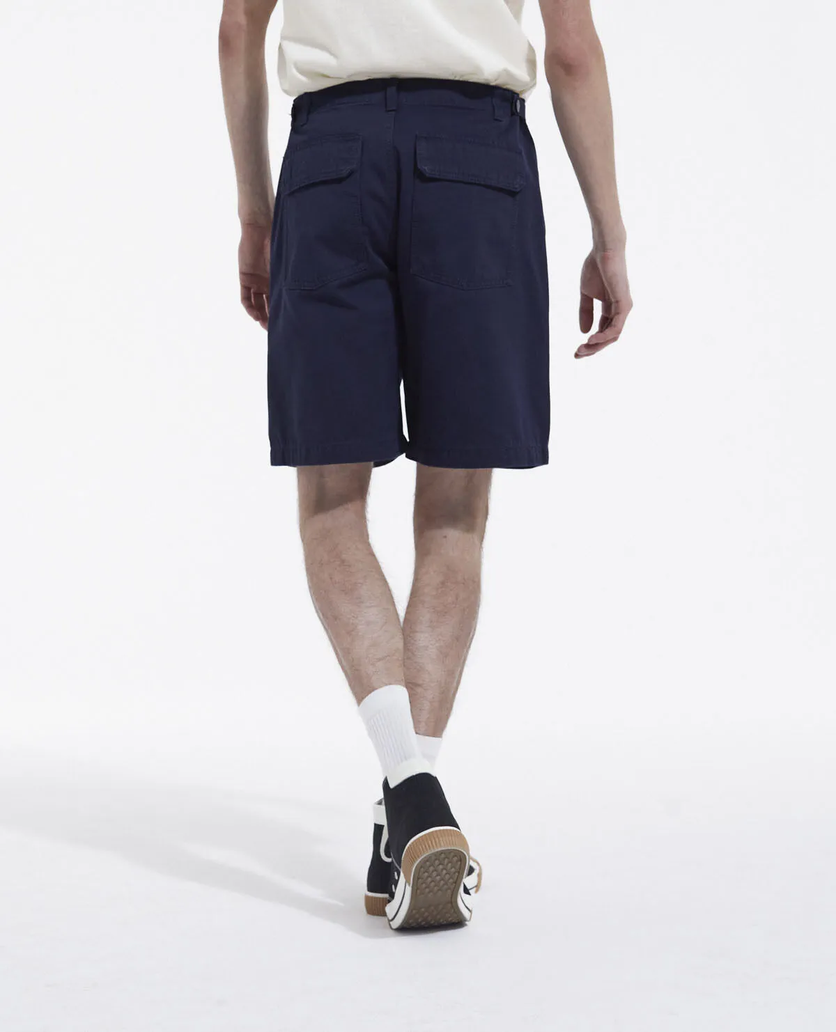Short marine coton long quatre poches
