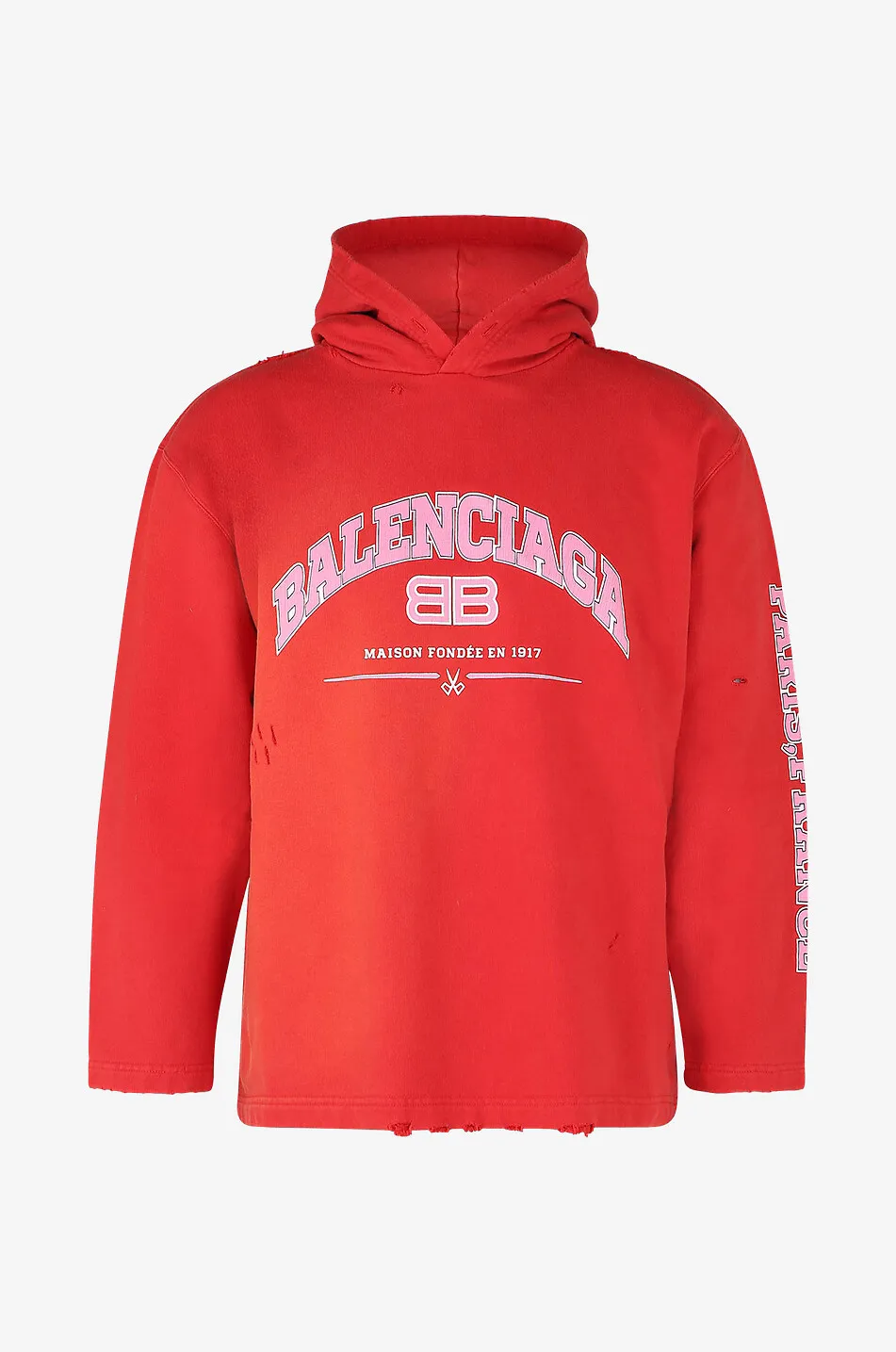 Sweat-shirt déchiré imprimé Maison Balenciaga Cropped