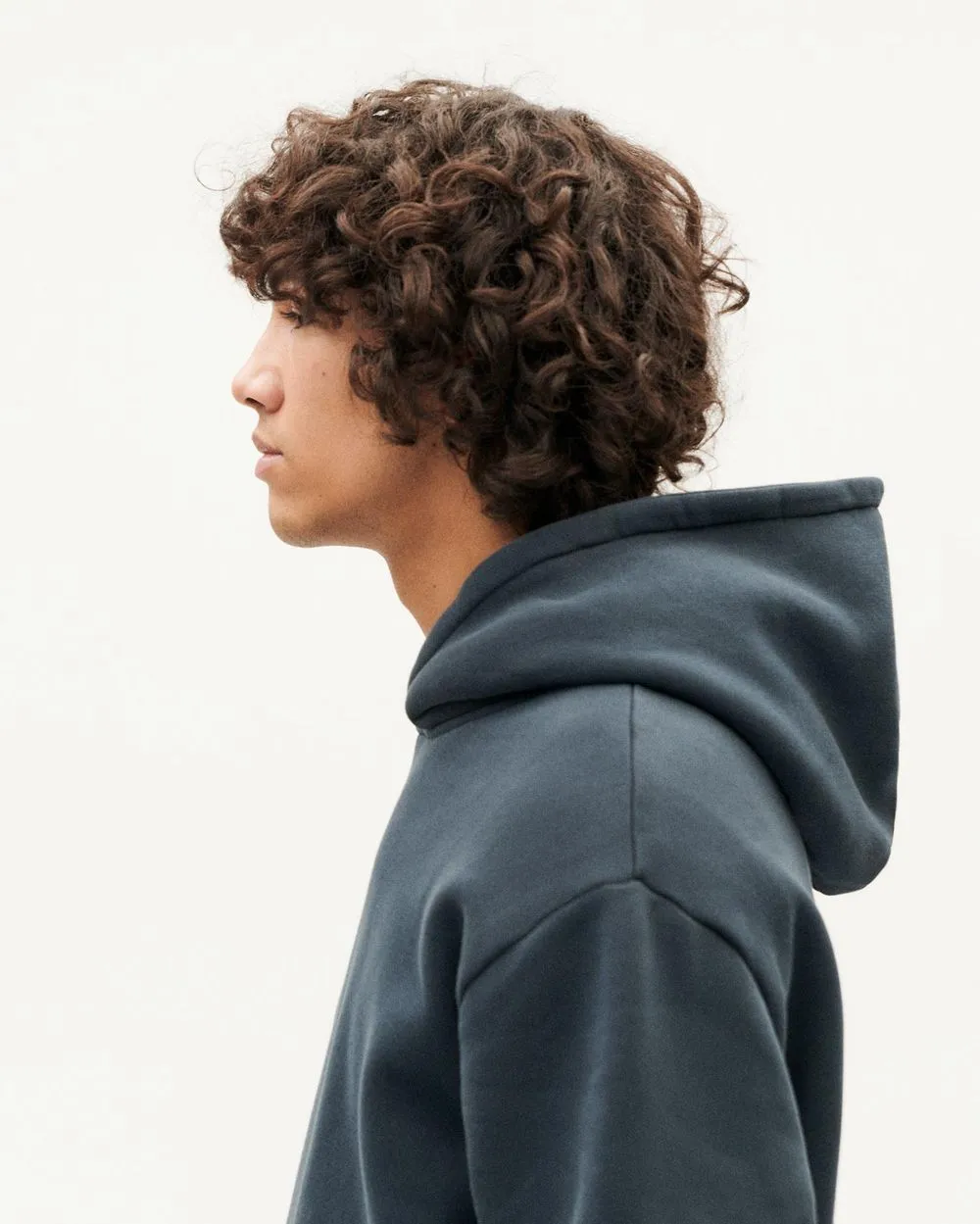 Sweat à capuche en coton bio | bleu "grafito sol simon hoodie grey" homme