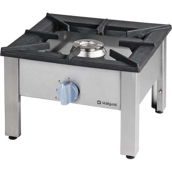 Tabouret à gaz Stalgast puissance supérieure 14kW avec support de casserole en acier inoxydable G20 567x567x413 mm HK04114E ache