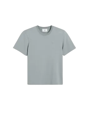 Tee-Shirt Cœur Embossé Bleu Argile