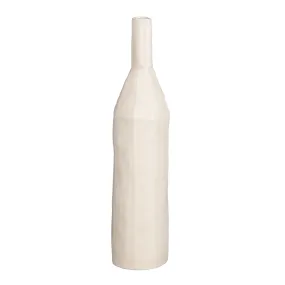 Vase Bouteille en poterie crème ou marron - H.36,5cm
