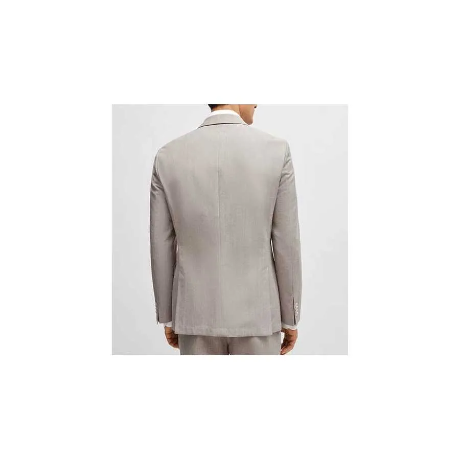Veste Blazer Slim Fit En Coton Mélangé Beige Boss Homme | Toulouse