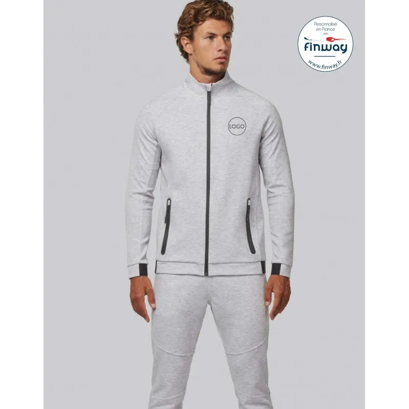 Veste de survêtement à col montant homme avec logo sur le coeur (Marquage)