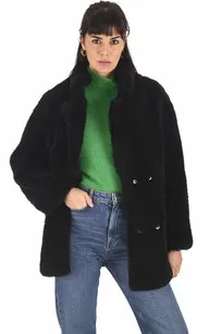 Veste réversible mérinillo curly noir La Canadienne - La Canadienne - Vestes et 3/4 Peau Lainée Noir