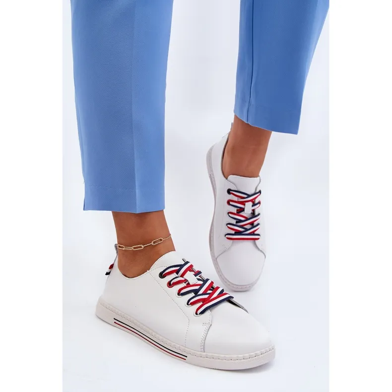 Vinceza Baskets En Cuir Femme Blanc Litzy blanche