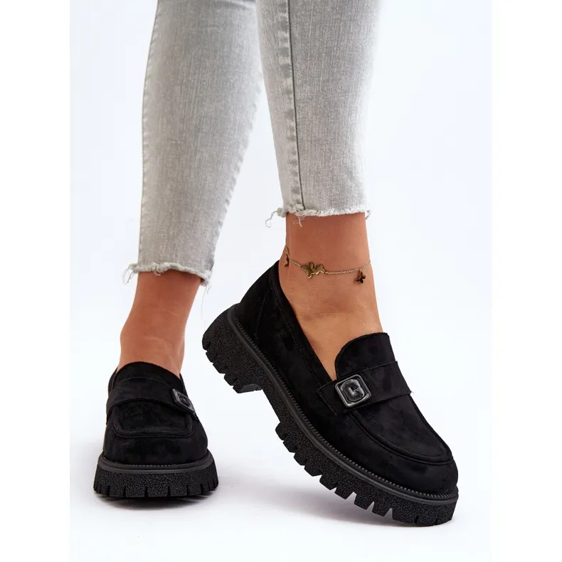 Vinceza Mocassins Pour Femmes À Bride Noir Flanila le noir