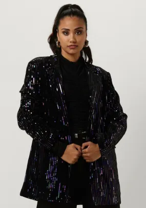y.a.s. blazer yaseliva sequin ls long blazer en noir